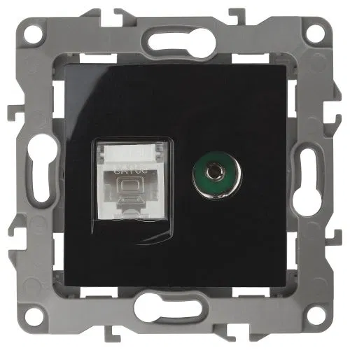 电脑及电视插座 Era12 12-3110-06 RJ45 + TV IP20 黑色 Era Б0027446