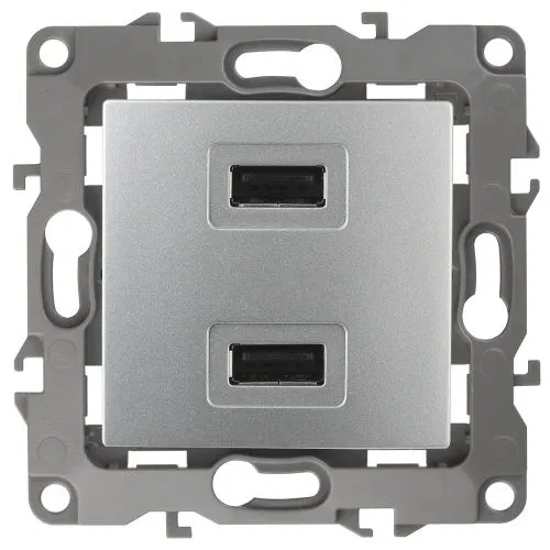 USB charger 12-4110-03 5V-2100mA alum. ERA Б0027493