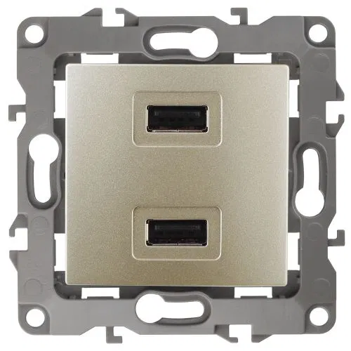 USB 充电器 12-4110-04 5V-2100mA 香槟色 ЭРА Б0027494