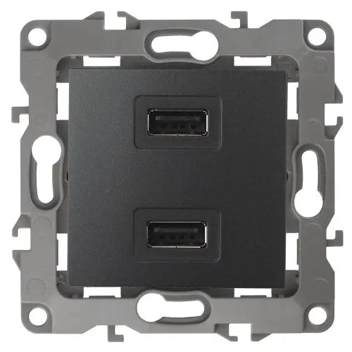 USB charger 12-4110-05 5V-2100mA anthracite ERA Б0027495