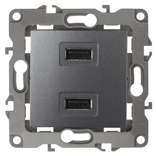 Устройство зарядное USB 12-4110-12 5В-2100мА графит ЭРА Б0027497