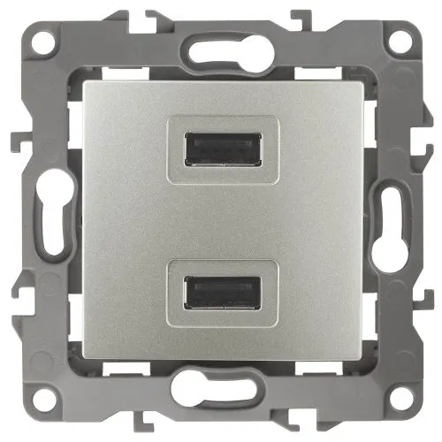 Устройство зарядное USB 12-4110-15 5В-2100мА перламутр ЭРА Б0027500