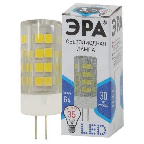 Лампа светодиодная JC-3.5w-220V-corn ceramics-840-G4 280лм ЭРА Б0027856