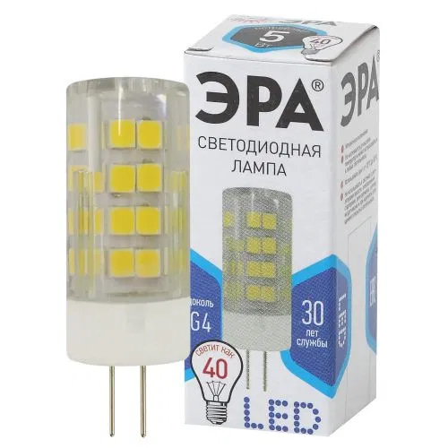 LED灯 JC-5w-220V-corn ceramics-840-G4 400lm ЭРА Б0027858