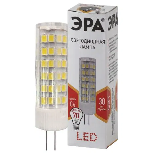 Лампа светодиодная JC-7w-220V-corn ceramics-827-G4 560лм ЭРА Б0027859