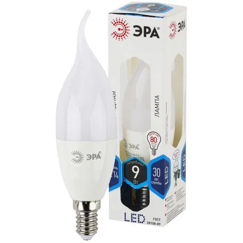 LED lamp BXS-9w-840-E14 candle in the wind 720lm ERA Б0027974