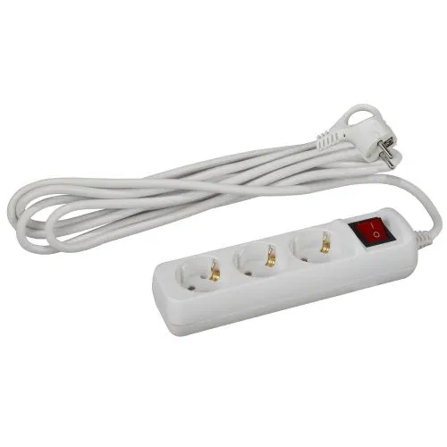 Extension cord 3x3m with grounding 16A IP20 U-3es-3m-3x1 PVS 3x1 with switch Era B0028378