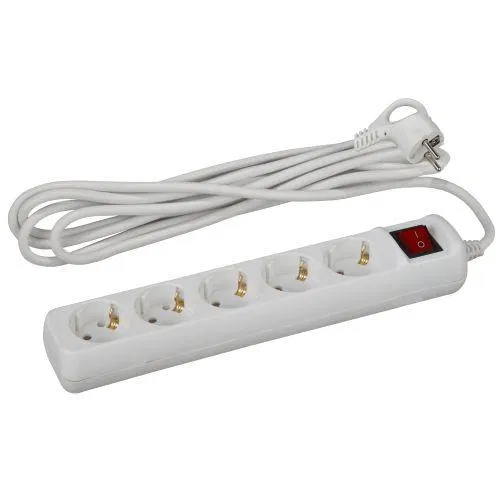 Extension cord 5x3m with ground 16A IP20 U-5es-3m-3x1 PVS 3x1 with switch Era B0028382
