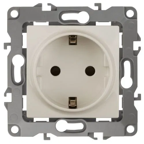 Socket 1-way Era12 12-2111-02 16A IP20 16AX 250V 2P+E Schuko screw terminal Era B0029237