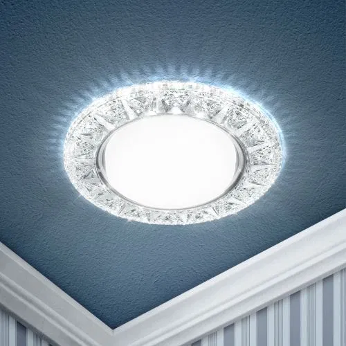 DK LD22 SL/WH GX53 recessed spotlight with LED decoration transparent ERA Б0029625