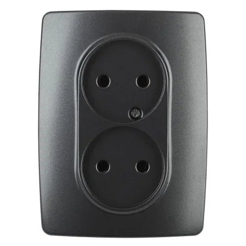 Socket 2-way SP Era12 12-2107-05 16A IP20 16AX 250V 2x2P anthracite Era B0031242