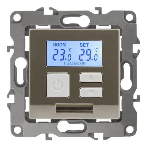 通用温控器 12-4111-04 230V-Imax16A 香槟色 ЭРА Б0031274
