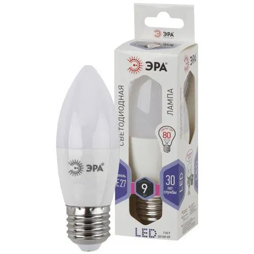 LED lamp B35-9W-860-E27 candle 720lm ERA B0031410