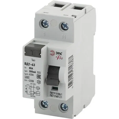 Residual Current Device (RCD) 1P+N 80A 300mA VD1-63 Pro NO-902-63 ERA B0031902