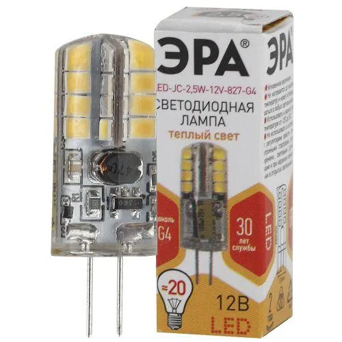 Лампа светодиодная LED-JC-2.5W-12V-827-G4 200лм ЭРА Б0033191