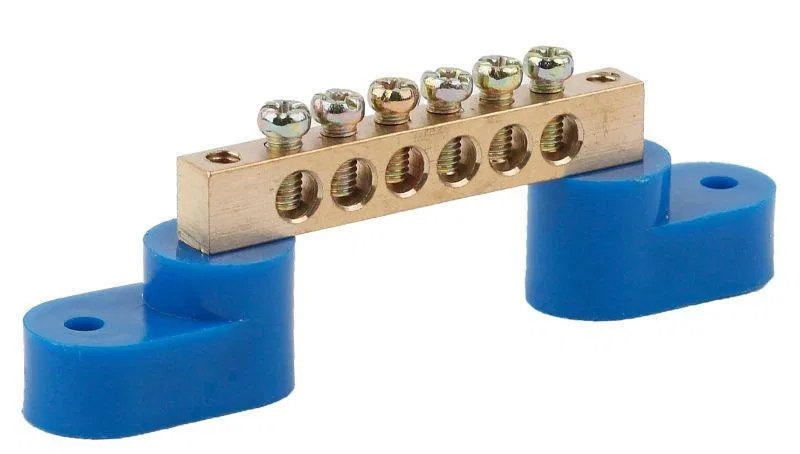 Busbar N "zero" on two angle insulators SHNI-8x12-6-U2 NO-222-66 syn. (pk.10pcs) Era B0033445