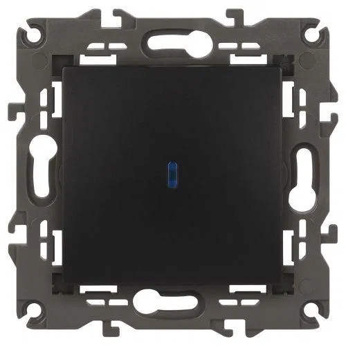 Выключатель 1-кл. СП Elegance 14-1102-05 10А IP20 250В 10AX с подсветкой механизм антрацит Эра Б0034219