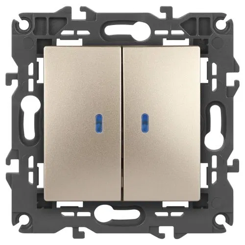 2-way switch SP Elegance 14-1105-04 10A IP20 250V 10AX with backlight mechanism champagne Era Б0034240