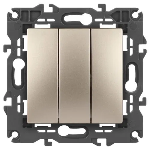 3位开关 SP Elegance 14-1107-04 10A IP20 250V 10AX 香槟色开关机构 Эра Б0034253