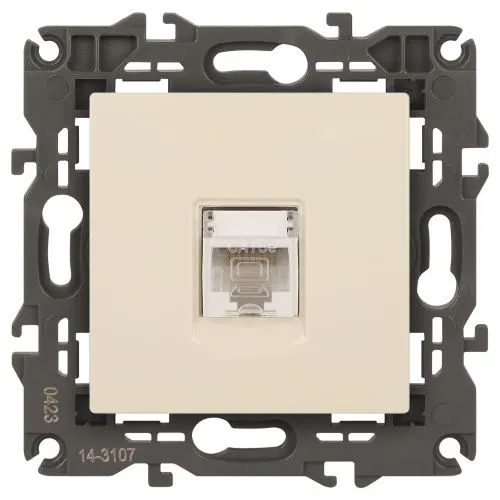 Elegance 1-孔电脑插座 14-3107-02 RJ45 IP20 模块 象牙白 埃拉 Era Б0034303