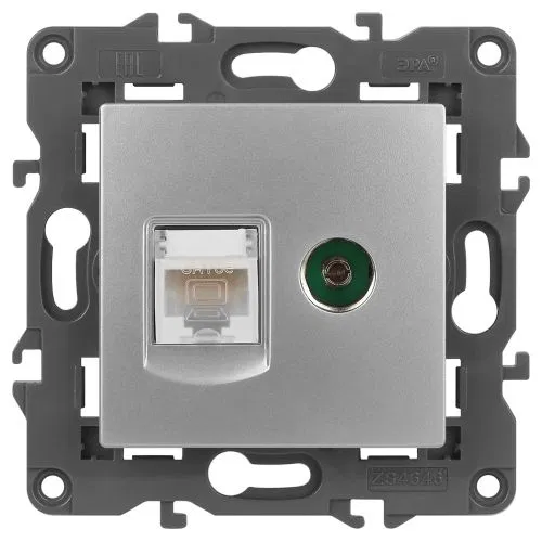 电脑+电视双插座 Elegance 14-3110-03 RJ45 + TV IP20 铝制机构 Era B0034316