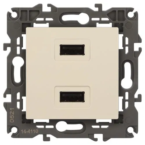 USB 充电器 14-4110-02 5V-2100mA Elegance 象牙白 ЭРА Б0034359