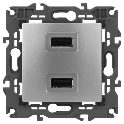 USB charger 14-4110-03 5V-2100mA Elegance alum. ERA Б0034360