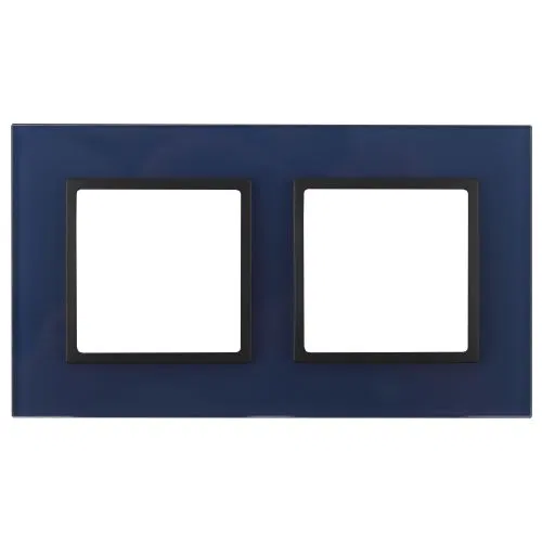 2-gang frame 14-5102-29 glass Elegance blue+anthracite ERA B0034501