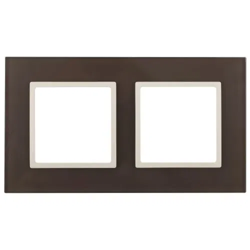 Рамка 2-м 14-5102-31 стекло Elegance мокко+сл. кость ЭРА Б0034503