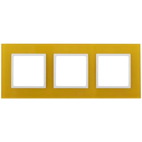 3-gang frame 14-5103-21 Elegance yellow+white ERA Б0034512