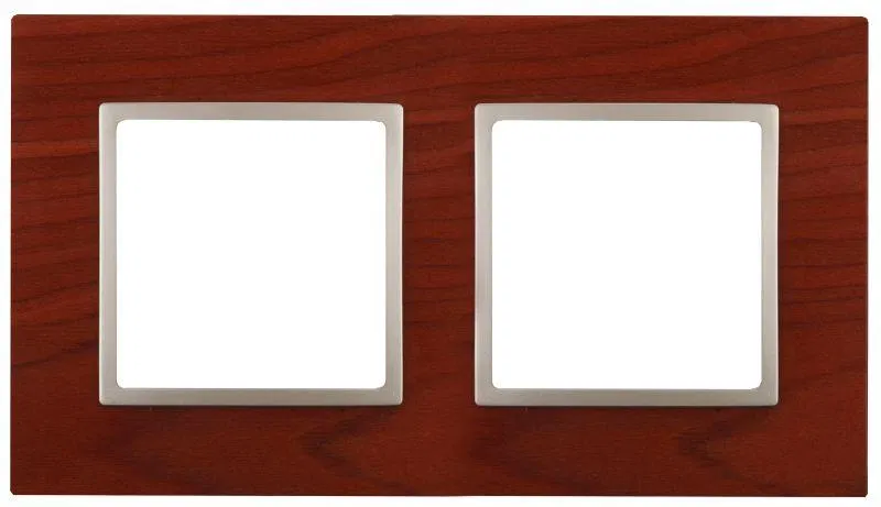 Frame 2-gang 14-5302-08 wood Elegance cherry+champagne ERA Б0034573