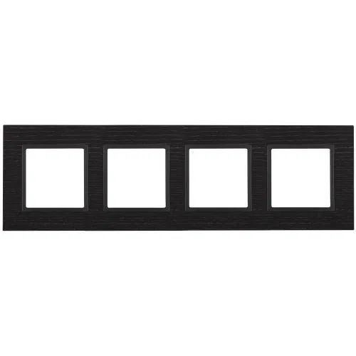 4-gang frame 14-5304-05 wood Elegance black wood+anthracite ERA Б0034583