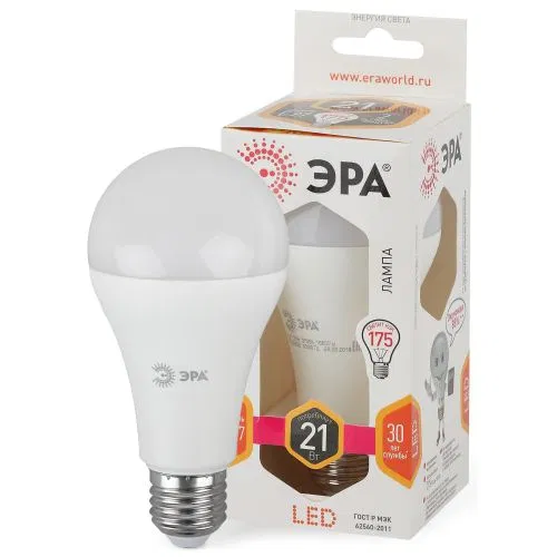 LED lamp A65-21W-827-E27 pear-shaped 1680lm ERA Б0035331