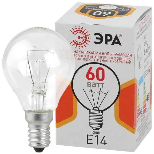 Incandescent lamp DSH 60-230-E14-CL 60W globe (P45) 230V E14 ERA B0039138