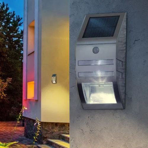 ERAFS012-26 Chrome 3LED 50lm solar panel ERA B0044252 facade lamp