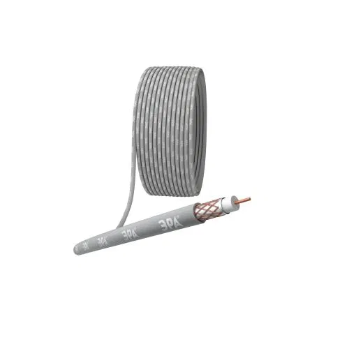 Кабель коаксиальный RG-6U 75 Ом Cu/(оплетка Cu 64%) нг(А)HF сер. (уп.100м) Эра Б0044606