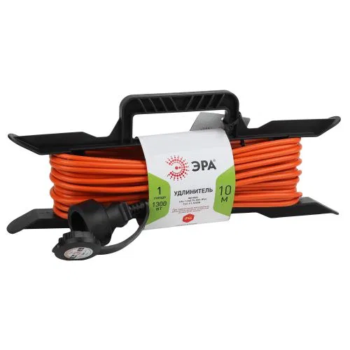 Extension cord on frame 1x10m without grounding 6A IP20 UFx-1-2x0.75-10m PVS 2x0.75 Era Б0046820