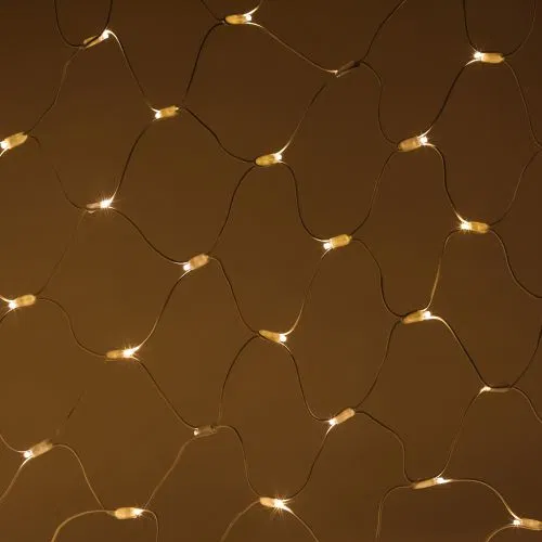 Гирлянда светодиодная "Сеть" 1.5х2м 150LED тепл. бел. IP65 220В бел. мерцание провод бел. каучук (без шнура питания) Эра Б0051894