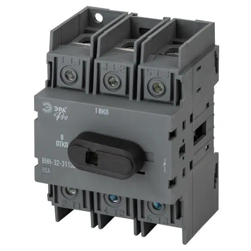 Выключатель-разъединитель ВНК-32-31130 PRO mvr20-3-080E 3П 80А с установленной фронтальной рукояткой управления ЭраА Б0054007 Эра