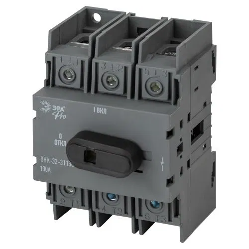 Выключатель-разъединитель ВНК-32-31130 PRO mvr20-3-100E 3П 100А с установленной фронтальной рукояткой управления Эра Б0054008