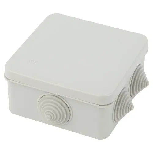 Коробка распаячная KKORz-100-100-50-6gv открытой установки КОР 100х100х50мм защелк. крышка 6 вставл. сальника IP55 ЭРА Б0055757