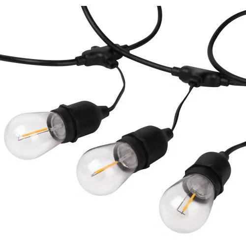Гирлянда светодиодная "Белт Лайт" 4.5м 10LED тепл. бел. E27 IP65 220В на подвесах с лампами филамент дл. провода 60см каучук набор Эра Б0056017