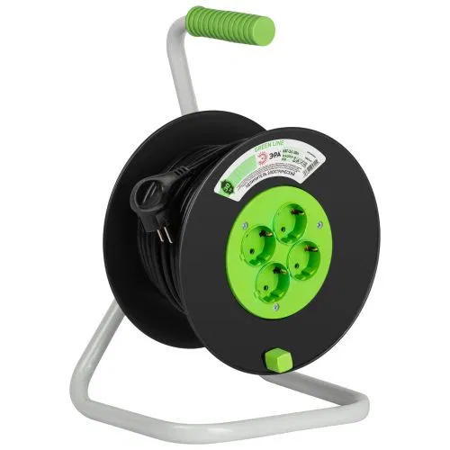 Extension cord on plastic reel 4x30m with grounding KAT-3x1-30m Greenline PVS 3x1 Era Б0065086