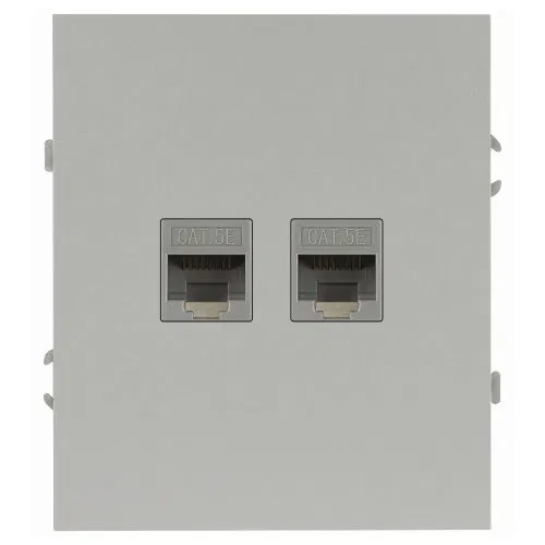 Розетка информационная 2-м СП Arktik RJ45 16А IP20 250В алюм. Эра Б0070486