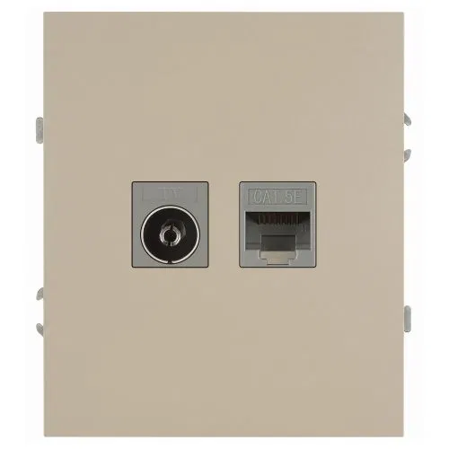 Розетка комбинированная СП Arktik RJ45 + TV 16А IP20 250В шампань Эра Б0070497