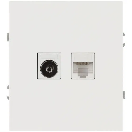 Розетка комбинированная СП Arktik RJ45 + TV 16А IP20 250В бел. матов. Эра Б0070501