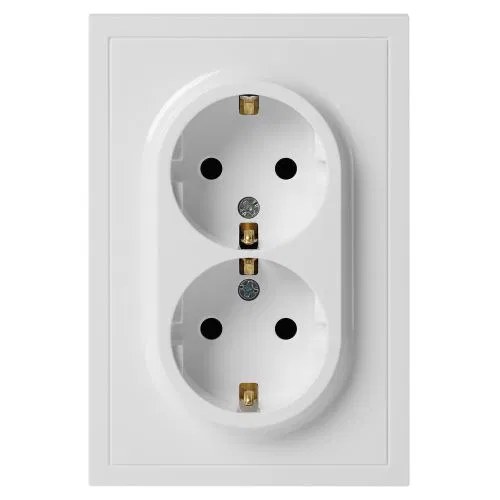 Розетка 2-м СП Galaxy 16А IP20 250В с заземл. бел. Эра Б0070678