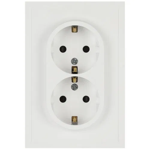 Розетка 2-м СП Galaxy 16А IP20 250В с заземл. бел. матов. Эра Б0070691