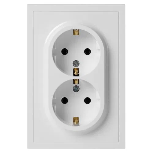 Розетка 2-м СП Galaxy 16А IP20 250В с заземл. со шторками бел. Эра Б0070697