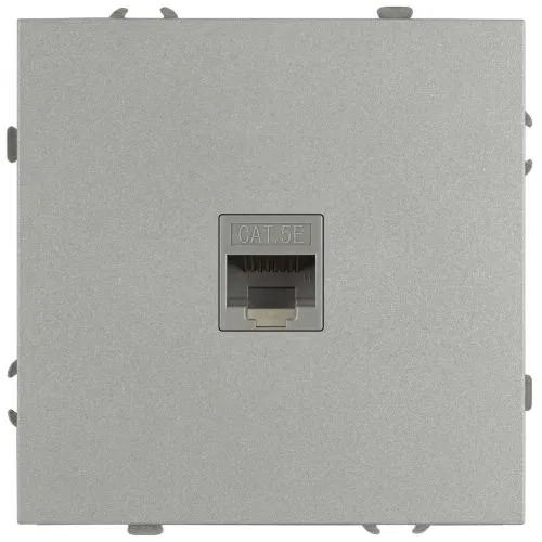 Розетка информационная 1-м СП Galaxy RJ45 16А IP20 250В алюм. Эра Б0070739